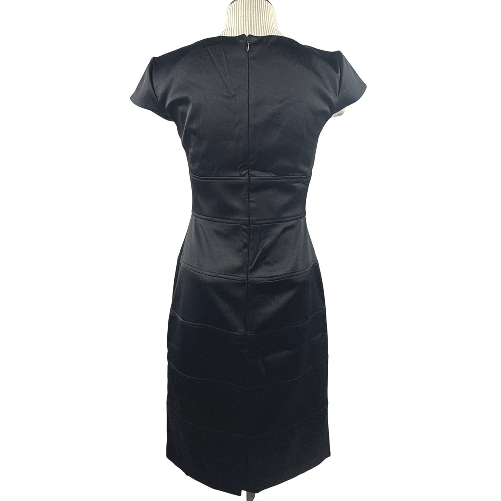London Times Black Dress Women's 4 Cap Sleeve Career Cocktail Party Minimalist - Picture 3 of 13